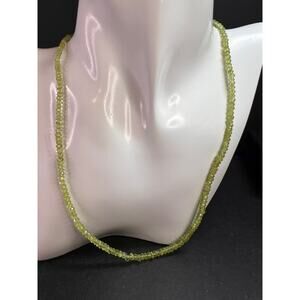 Vintage Peridot Bead Necklace 18–20” Sterling Silver 925 KJC India